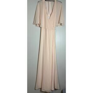 ModCloth Wrapped in Rapture Light Pink Chiffon Maxi Dress Size Large BNWT